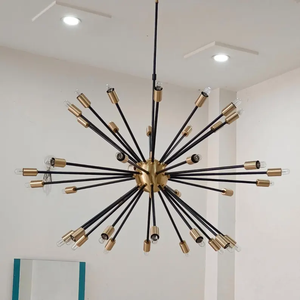 Lustre suspendu LED en fer doré de luxe, luminaire décoratif moderne pour plafond, villa, décoration intérieure, éclairage haut de gamme - Product Image 6