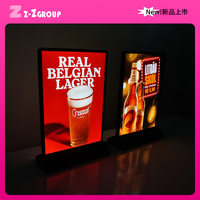 Boîte lumineuse à LED double face rechargeable A4 / A5 pour menu, support de promotion, support de poster, cadre de présentation de bureau, support de signalisation