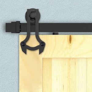 Kit de herrajes para puertas de granero de latón y acero resistente RHETECH, puertas corredizas de Granero bajas en forma de tijera para cocina al aire libre - Product Image 2