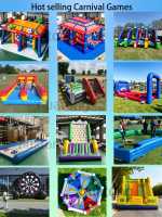 Jeux de baseball et de football gonflables en PVC pour enfants, jeux de fête, sports, carnaval, personnages de dessins animés, jeu interactif gonflable 4 en 1