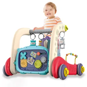 Sıcak satış bebek 3 1 multifunctional anti rollover çok kademeli yürüteç spor raf ışık müzik arabası spor matleri oyuncaklar çocuklar için