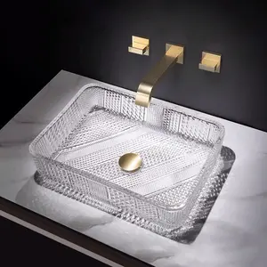 Yeson thiết kế độc đáo truy cập hàng đầu Tempered Glass rửa tay lưu vực pha lê đầy màu sắc bồn rửa bát cho phòng tắm