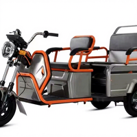 Kit de voiture tricycle électrique portable à 3 roues pour 2 adultes 48V carrosserie ouverte avec toit de passager à moteur-capacité de 3 personnes