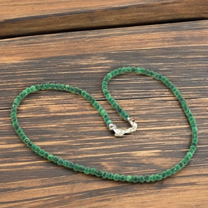 Collier ras du cou unisexe tendance pour usage quotidien, en alliage de cuivre vintage avec perles de pierre naturelle, chaîne à maillons, style religieux classique, pour fêtes - Product Image 3