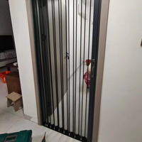 Porte moustiquaire pliante moderne en aluminium, ignifuge, résistante aux griffes d'animaux, installation facile, garantie 5 ans, durable