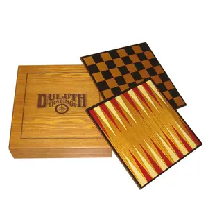 Khuyến Mại Handmade Bằng Gỗ Backgammon Checkers Cờ Vua Trò Chơi Thiết Lập