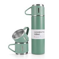 Nouvel ensemble de coffret cadeau d'affaires, ensemble de thermos en acier inoxydable à double paroi de 500 ml avec deux couvercles