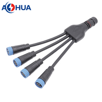 AOHUA Module d'alimentation LED type de vis 1 en 2 3 4 5 sorties 2 broches connecteur de câble étanche séparateur