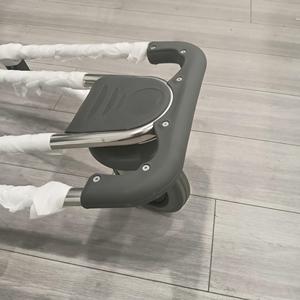 Chariot d'aéroport avec siège passager, construction en acier inoxydable, 4 roues, panier - Product Image 4