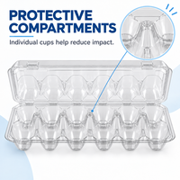 Boîte à œufs transparente en PET de qualité alimentaire, emballage jetable pour œufs, conteneur à clapet pour ferme, supermarché, vente au détail