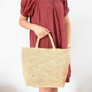 Sac fourre-tout d'été de luxe en paille et raphia au crochet pour femme, sac à main décontracté brodé, portable et ouvert pour les vacances à la plage et les sorties décontractées - Product Image 6