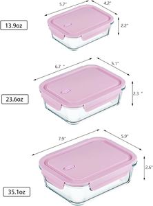 High Borosilicate Glass Modern Square Microwave Safe BPA Free Eco-Friendly <b>Kitchen</b> Food <b>Storage</b> <b>Jar</b> Flip Top Lid-Camping - Product Image 2