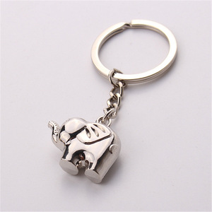 Llaveros de elefante 3D personalizados Llavero de regalo promocional Llavero de metal Elefante lindo Forma de animal Llaveros de protección de animales del mundo