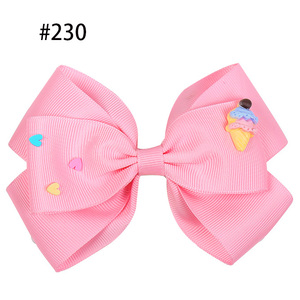Accessori per capelli a forma di cuore di cartone animato per bambini piccoli gelati carini freschi fiocchi per capelli a nastro - Product Image 4