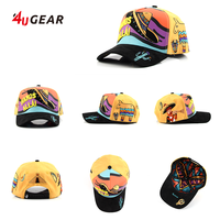 4UGEAR Suede Gorras topi bisbol wanita Snapback topi dengan logo kustom 4U 5 Panel topi olahraga topi bisbol untuk pria