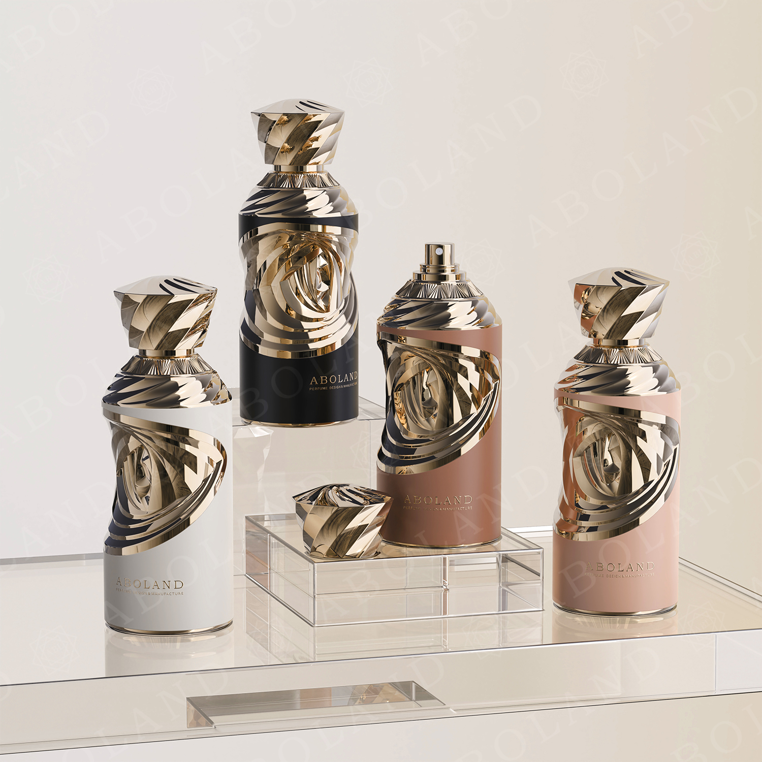 トールペイント作品　Perfume Bottles Diamond Shape Perfume Bottle With Various Colors,Perfume Bottle