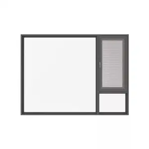 Double glazed aluminum hurricane impact windows open out soundproof glass windows energy efficient casement window for sale