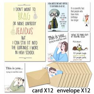 Cartes d'<span class=keywords><strong>anniversaire</strong></span> humoristiques haut de gamme, cartes de vœux personnalisées drôles et sarcastiques en carton pour adultes, cadeau d'<span class=keywords><strong>anniversaire</strong></span> original pour - Product Image 1