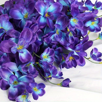 Fleurs d'orchidées artificielles de haute qualité en turquoise violette, 45 cm, décoration en plastique pour Thanksgiving, Noël, Pâques, mariages, fêtes
