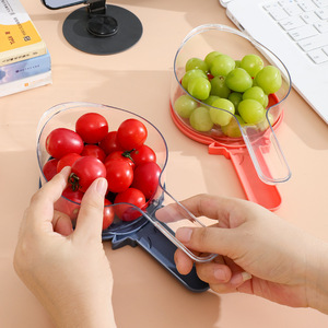 Mini Drain <b>Basket</b> With Lid <b>Plastic</b> Fruit Vegetable Strainer With Handle Kitchen Storage Bowl For Washing And Storing - Product Image 2