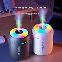 Humidificateur USB Mini Canonball, Grand Volume de Brume, Lumière Ambiante Colorée, Aromathérapie pour Maison et Espaces Climatisés, en Plastique