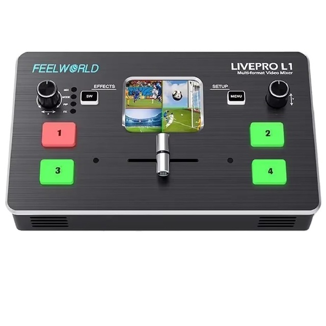 FE ELWORLD Livepro L1 V1 Multiview Broadcast Mixer 4-CH HD MI Live Streaming Video Switcher