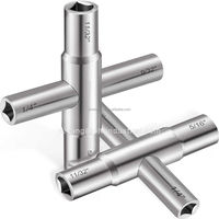 Kunci pas keran air dapat dilepas, kunci silang katup air Multifungsi, kunci pas keran baja 1/4 "9/32" 5/16 "11/32" 4 arah