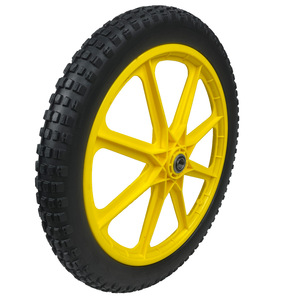 Roue en polyuréthane non gonflable de 20 pouces, jaune, pour chariot à glaces - Product Image 1
