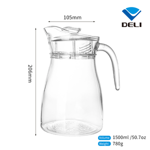 DELI — pichet en verre 1500ml 50.7oz, fabriqué à la Machine, grand format, pour usage domestique, bon marché - Product Image 6