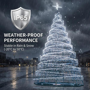 Arbre <span class=keywords><strong>de</strong></span> Noël géant illuminé personnalisable pour l'extérieur avec structure en fer, conçu pour les projets <span class=keywords><strong>de</strong></span> grande envergure et l'éclairage paysager - Product Image 4