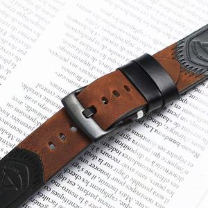 Bracelets de montre en cuir véritable Crazy Horse à dégagement rapide, bracelet unique fait à la main pour <span class=keywords><strong>Huawei</strong></span> et Apple Iwatch 22 mm - Product Image 6