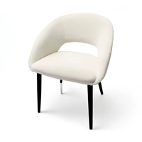 Vente chaude ST-8862 Chaises De Restaurant En Métal Blanc Tissu De Velours Moderne Siège Rembourré Restaurant Salle À Manger Chaise Retour Hôtels