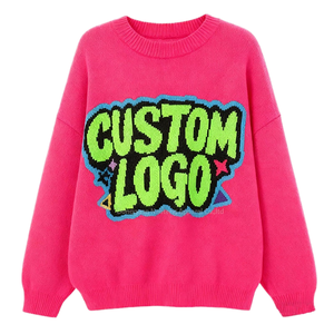Pull en coton tricoté respirant de haute qualité pour homme avec logo personnalisé sur la manche, pull d'hiver personnalisé avec logo - Product Image 1