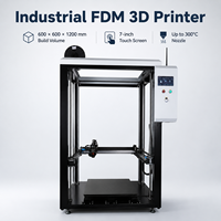 Imprimante 3D à cadre ouvert de grande taille 600x600x1200mm, plateforme haute capacité, système industriel FDM, double extrudeur, nivellement automatique, plateau chauffant