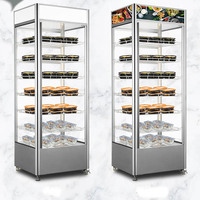 Vitrine de présentation verticale isotherme de qualité alimentaire avec circulation d'air chaud pour le maintien au chaud du pain, du poulet frit et des hamburgers