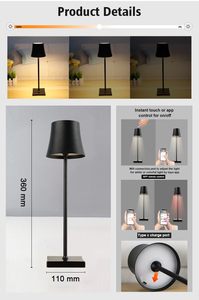 Tùy Chỉnh RGB Thông Minh Bảng Đèn Thay Đổi Độ Sáng LED Bàn Ánh Sáng Cảm Ứng Cảm Biến Không Dây Wifi Ứng Dụng Điều Khiển Có Thể Sạc Lại Cạnh Giường Ngủ Phòng Khách - Product Image 2