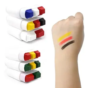 Deutschland Fußballfans Länderflagge Farbe Sportliebhaber Jubelgesicht Farbe