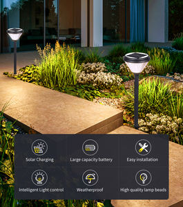 Hk Mistai lámpara de césped Solar luces de jardín Ip65 impermeable 6000K 2000Ma aleación de aluminio 2025 iluminación con energía Solar para parcela de parque - Product Image 2