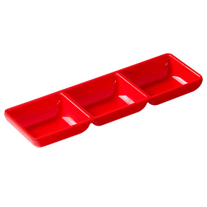 จานซอสสามช่องทรงสี่เหลี่ยมผืนผ้า ไคโบยะ เมลามีน สำหรับร้านหม้อไฟ - Product Image 2