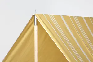 Katun Berkualitas Tinggi Kanvas Kustom Pola Desain Kerai Folding Beach Tenda dengan Kayu Tiang Tenda