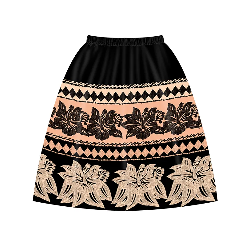 New arrival pacific island flowers print summer fashion women skirt wholesale casual ladies hawaii pencil skirt