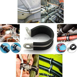 P R タイプ ステンレス鋼 ゴムライニング クロスパイプクランプ バンド ホースパイプ チューブクランプ 1/4インチ 5/16インチ <span class=keywords><strong>3</strong></span>/8インチ 1/2インチ 5/8インチ <span class=keywords><strong>3</strong></span>/4インチ 1インチ - Product Image 5