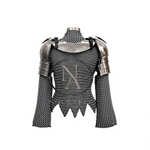 Armure en maille d'acier plaqué argent, forme irrégulière, métal soudé, armure portable tendance - Product Image 4
