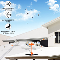 Répulsif Solaire pour Oiseaux, Éloigne-Oiseaux Extérieur, Rotation Automatique à 360 Degrés, Plusieurs Sons, Dispositif Anti-Pigeons pour le Contrôle des Volailles