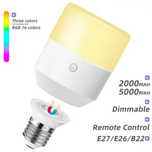 Ampoule LED rechargeable 2000 mAh, lampe de nuit <span class=keywords><strong>sans</strong></span> <span class=keywords><strong>fil</strong></span> RGB USB avec <span class=keywords><strong>télécommande</strong></span> E26/E27 IP65 en plastique - Product Image 2