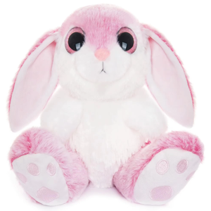 Peluche Coniglietto OEM & ODM con Orecchie Lunghe e Morbide e Grandi Occhi Arcobaleno, Coniglio Imbottito Seduto, Dolce Compagno per il Sonno - Product Image 4