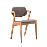 Chaise de salle à manger moderne en bois massif, design empilable avec revêtement en cuir noir, idéale pour restaurant, hôtel, café, villa et cuisine - Vente chaude