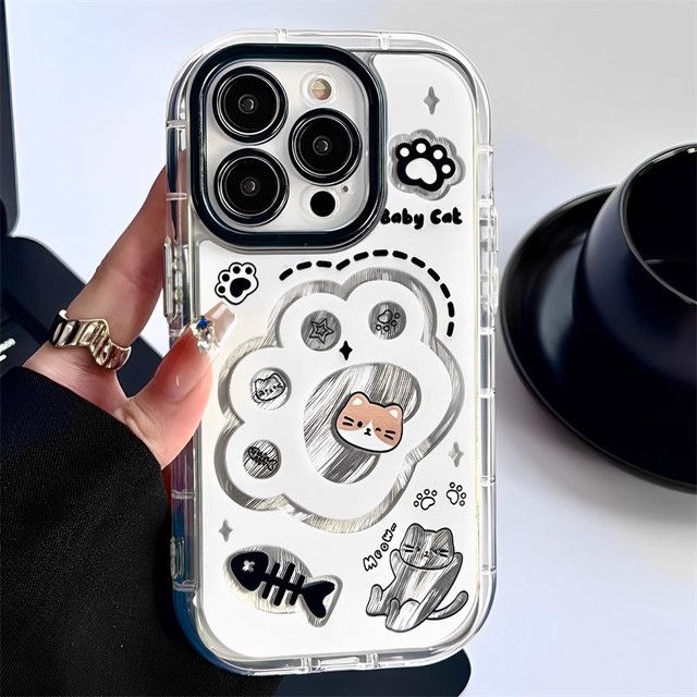 Original Factory Faint Dyed Feather Yarn Polka Dot Cat Mobile Magnetic Phone case