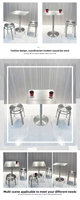 Ensemble table à manger et chaises de café d'extérieur en acier inoxydable de style industriel, petit tabouret carré tendance pour machines de cuisine