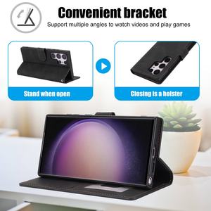 Étuis portefeuille en cuir pour Samsung S24 Ultra, étui de téléphone avec support, étui de téléphone portable magnétique en PU pour Samsung S25 S24 S23 - Product Image 4